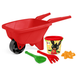 Bing taczka z kompletem do piasku wiaderko foremka łopatka grabki