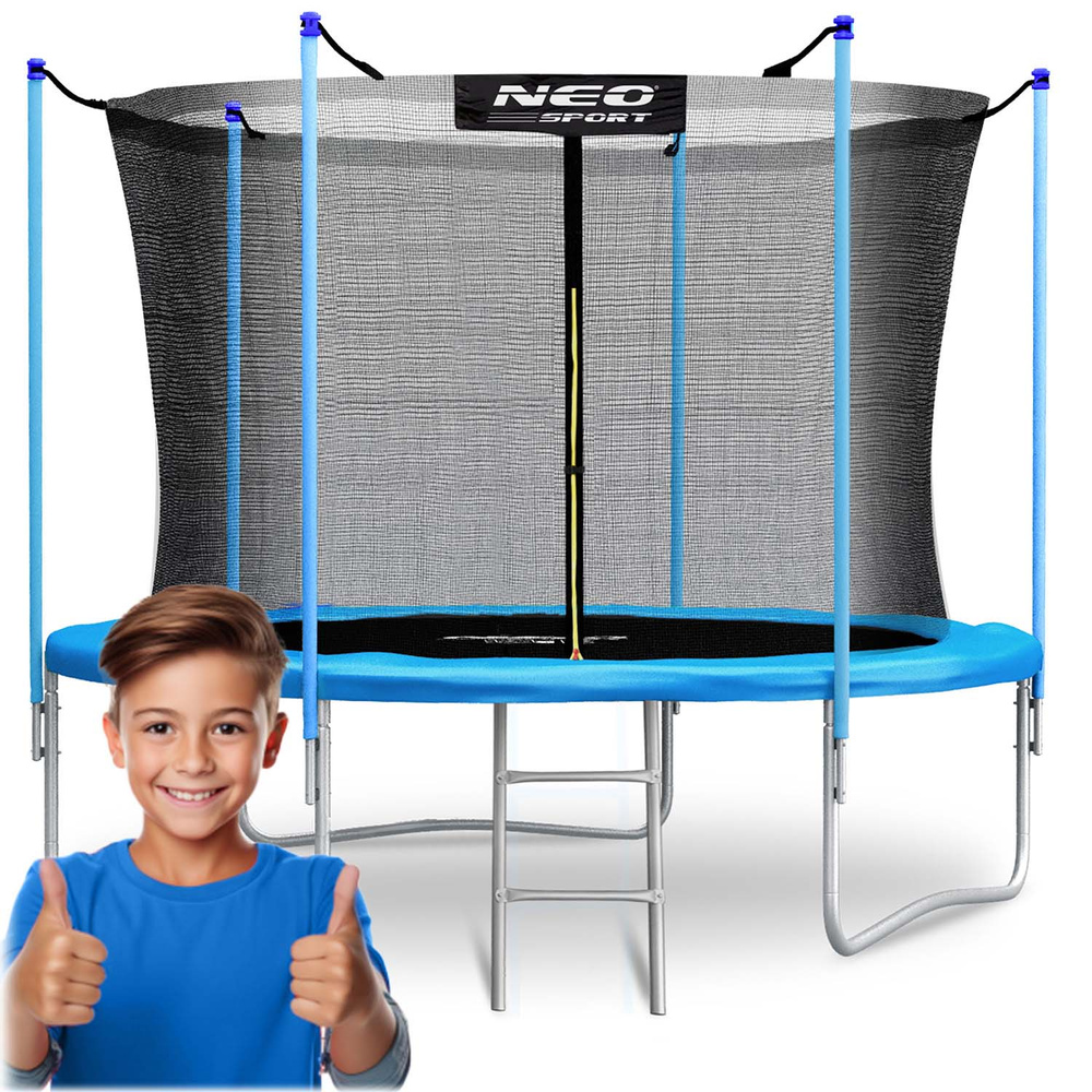 Trampolina ogrodowa 8ft/252cm siatka wewnętrzna i drabinką