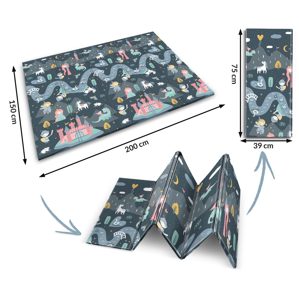 Mata piankowa edukacyjna składana 200 x 150 x 1 cm