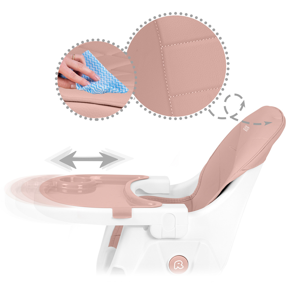 Krzesełko do karmienia  Mani różowe