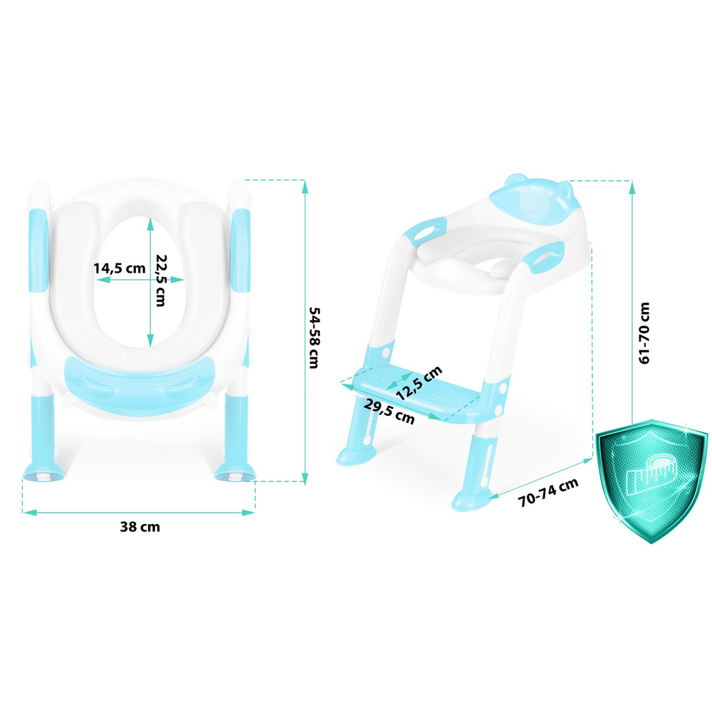 Nakładka na sedes z drabinką miś  niebieska