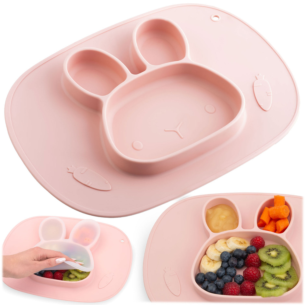 Talerzyk dla dzieci silikonowy do karmienia Królik 