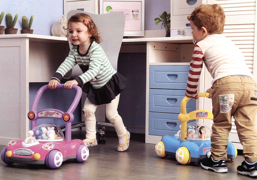 Grający pchacz 2w1 KINDERSAFE Niebieski