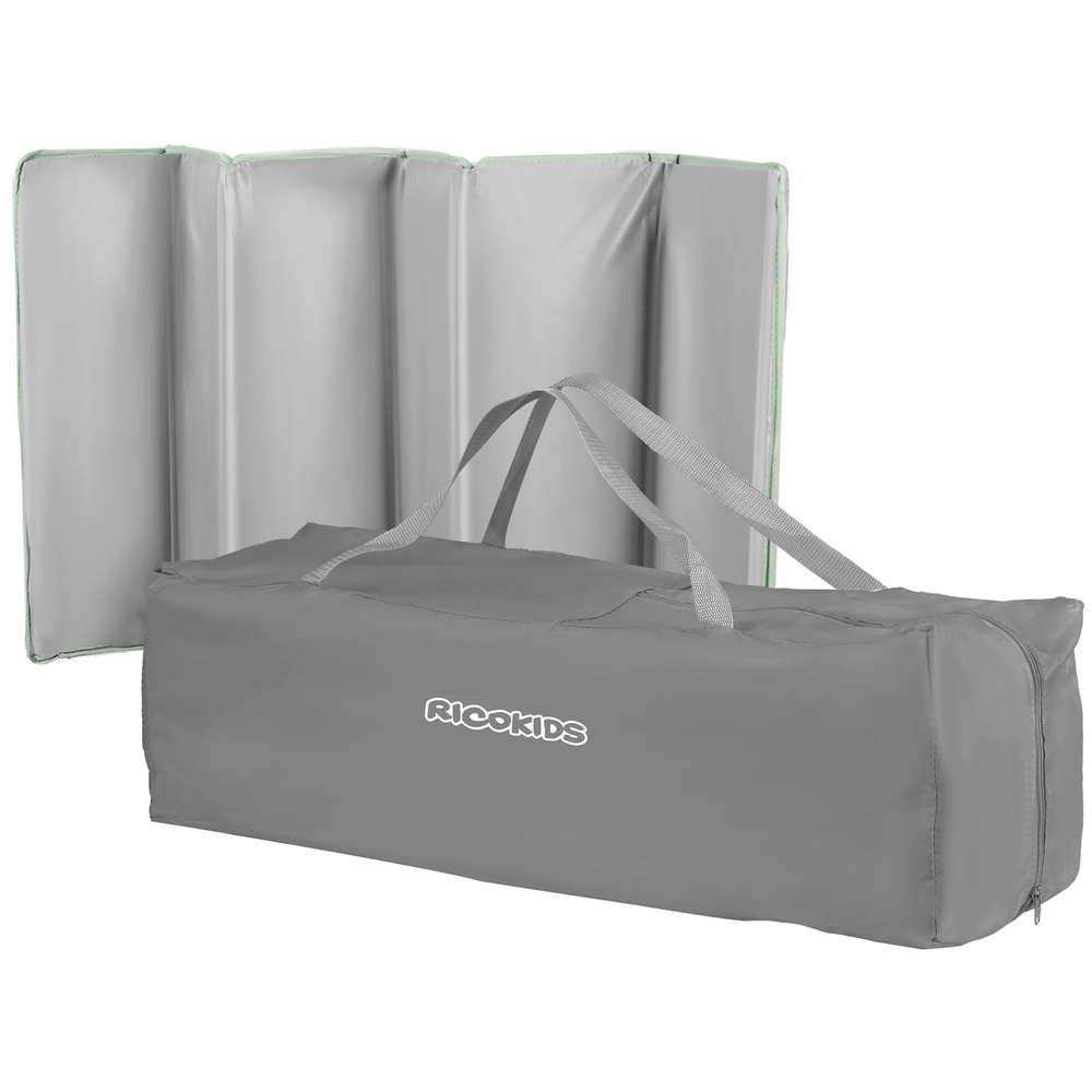 Łóżeczko turystyczne 125 x 65 x 78 cm szaro-miętowe