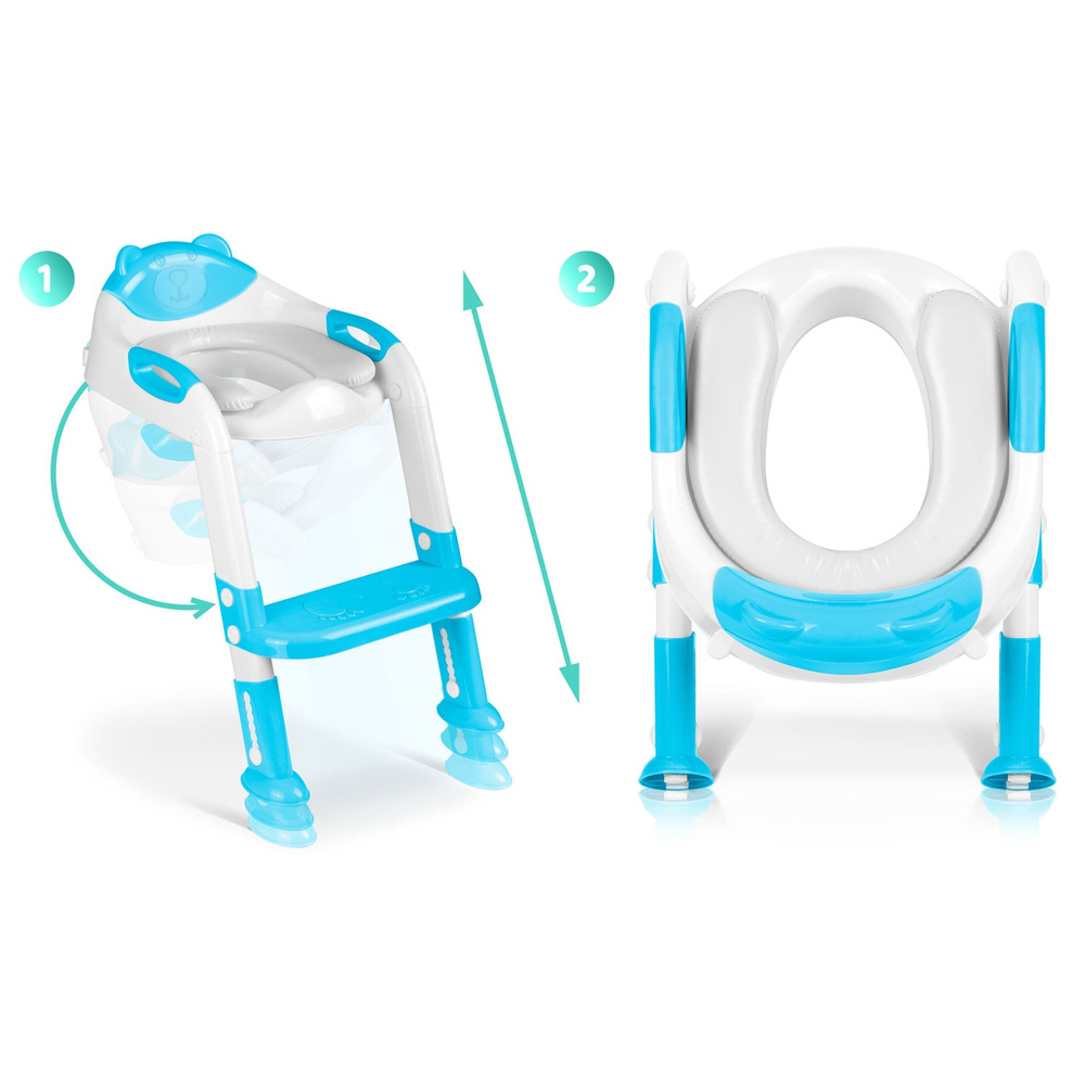 Nakładka na sedes z drabinką miś  niebieska