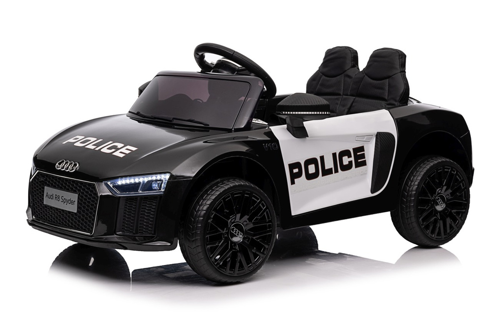 Audi R8 Policja na akumulator dla dzieci + Pilot + EVA + Wolny Start + MP3 LED