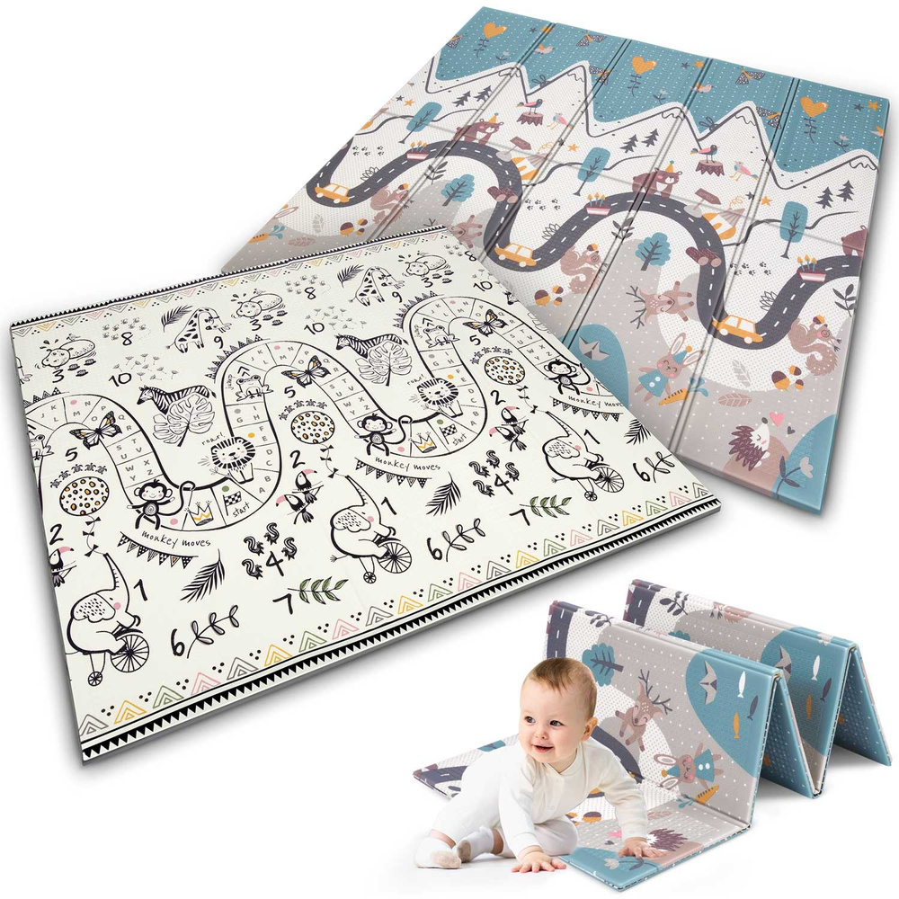 Mata piankowa edukacyjna składana 200 x 180 x 1 cm