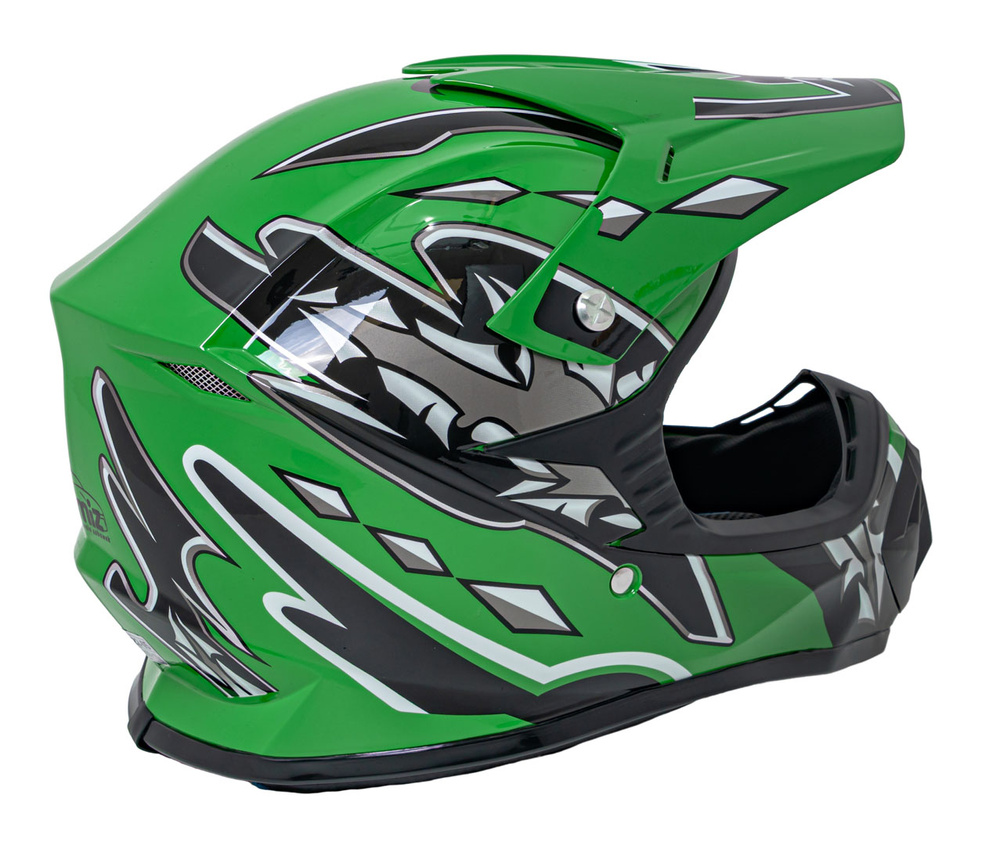 Kask Motocyklowy Enduro Zielony M
