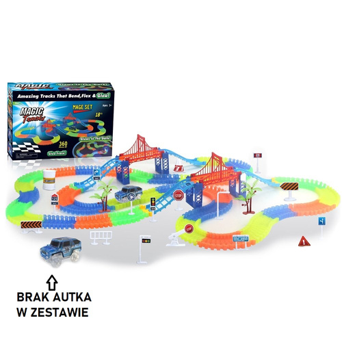 Magic tracks świecący tor most Autko 360 el.autostrada OUTLET