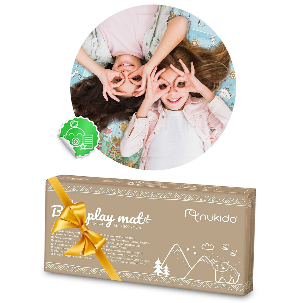 Mata piankowa edukacyjna składana 200 x 180 x 1 cm ziemia