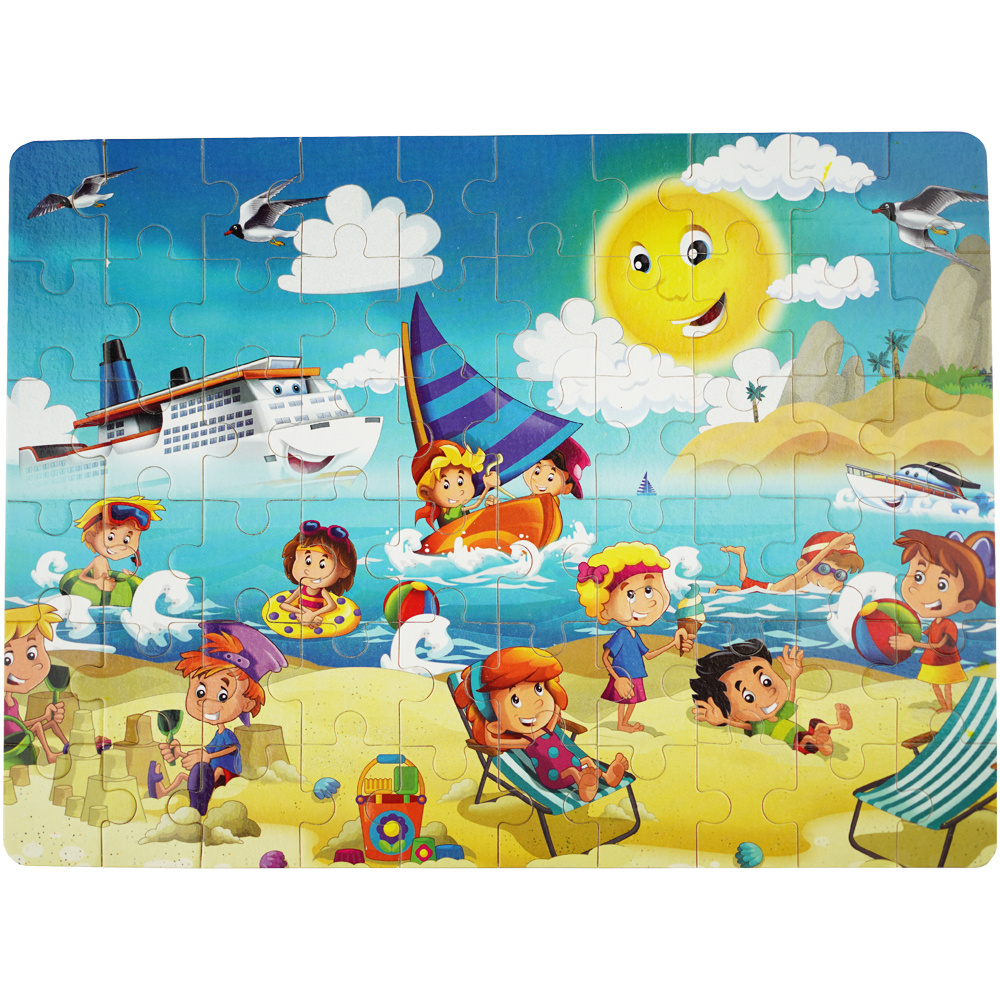 Kolorowa układanka puzzle dla dzieci 40 el. plaża morze