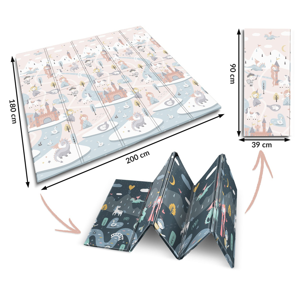 Mata piankowa edukacyjna składana 200 x 180 x 1 cm