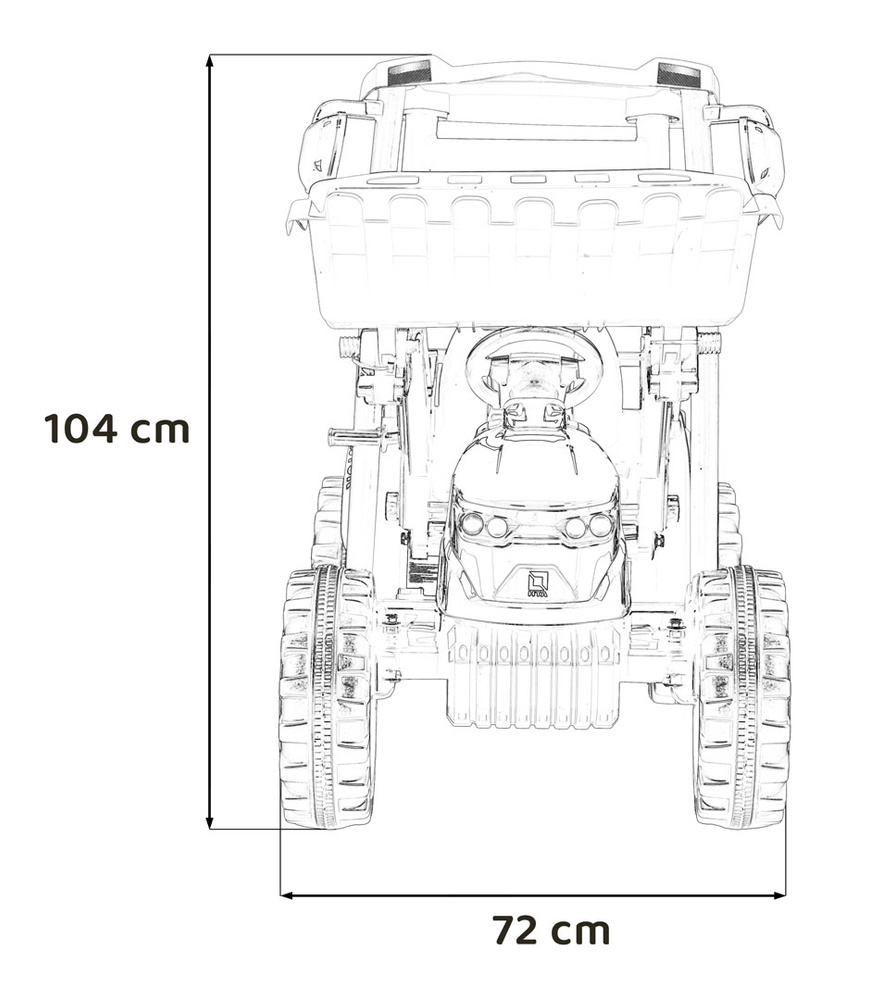 Pojazd MEGA Traktor D68 Z Przyczepką Niebieski