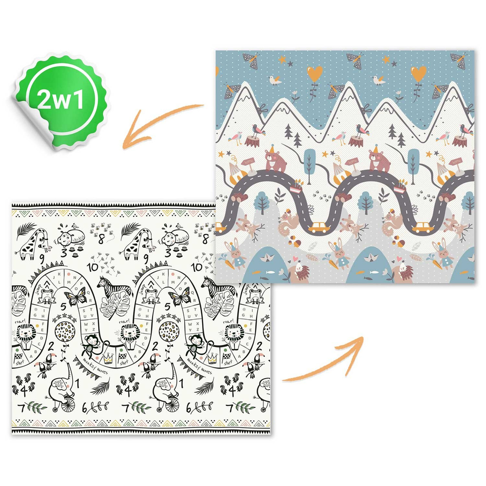 Mata piankowa edukacyjna składana 200 x 180 x 1 cm