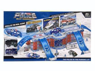 Parking policyjny w zestawie z 2 metalowymi autkami