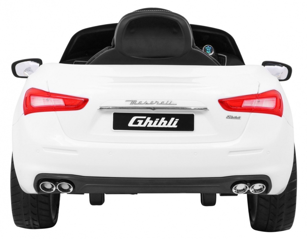Maserati Ghibli na akumulator dla dzieci Biały + Pilot + Wolny Start + EVA + MP3 USB + LED