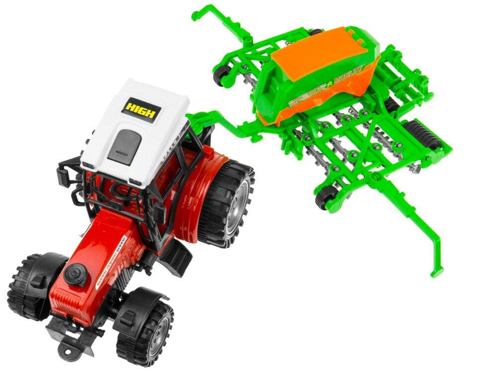 Traktor z siewnikiem ciągnik z maszyną rolniczą