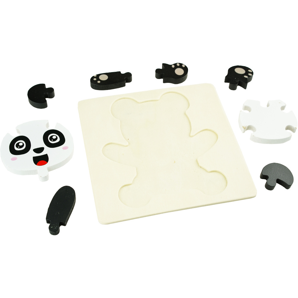 Drewniana kolorowa układanka puzzle Panda
