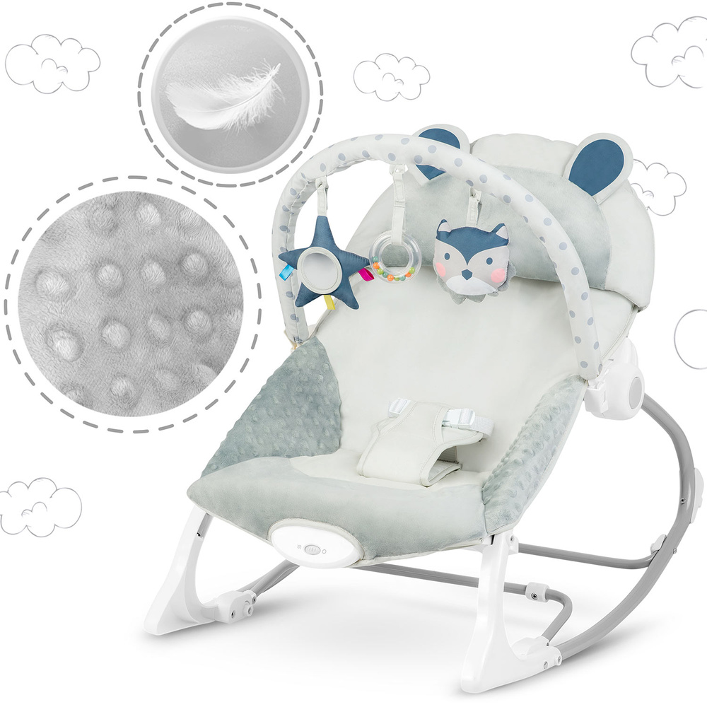 Leżaczek bujaczek z wibracją  - szary