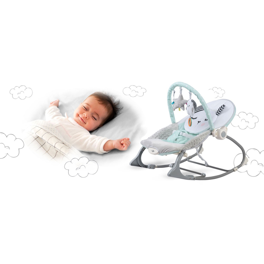 Leżaczek bujaczek z wibracją - miętowy