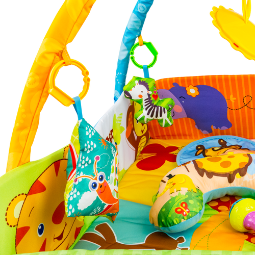 Mata edukacyjna kojec 2w1 + Zabawki + Zagłówek