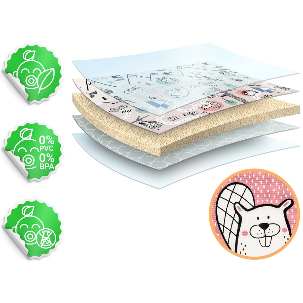 Mata piankowa edukacyjna zwijana 180 x 150 x 1,5 cm