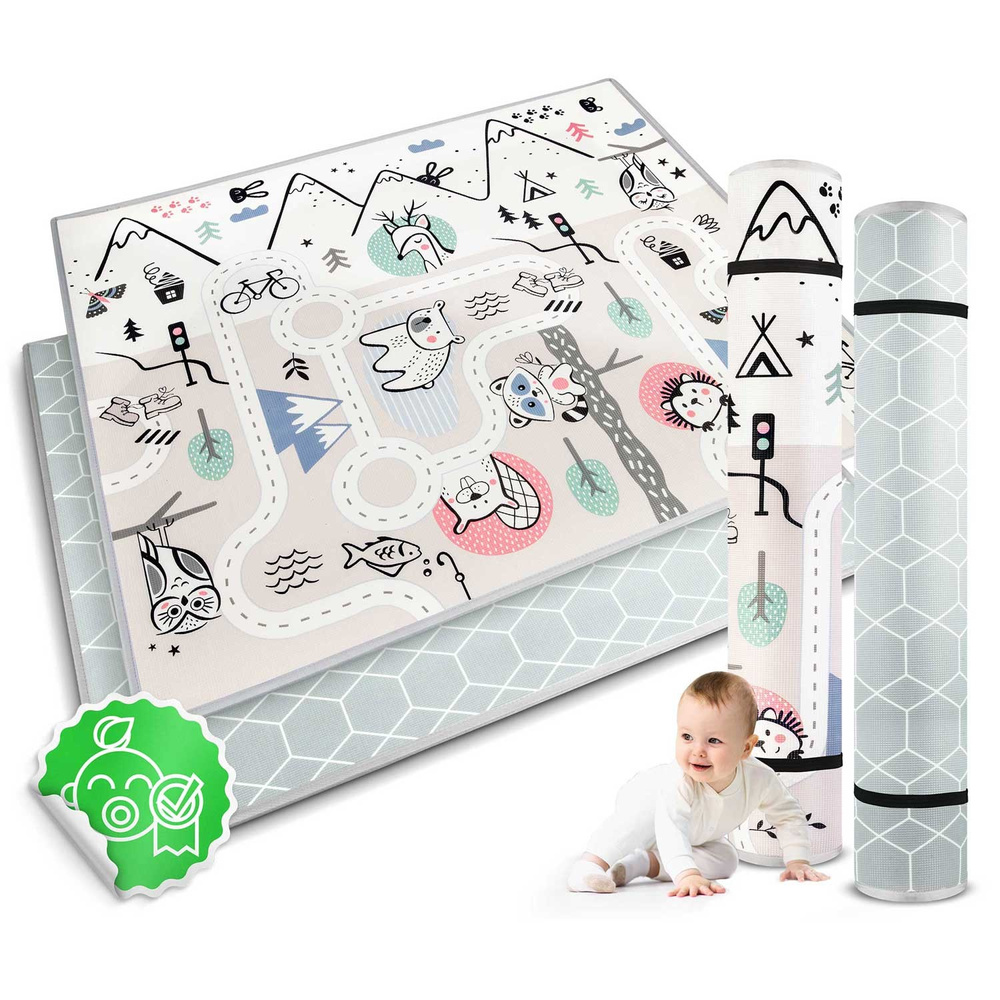 Mata piankowa edukacyjna zwijana 180 x 150 x 1,5 cm