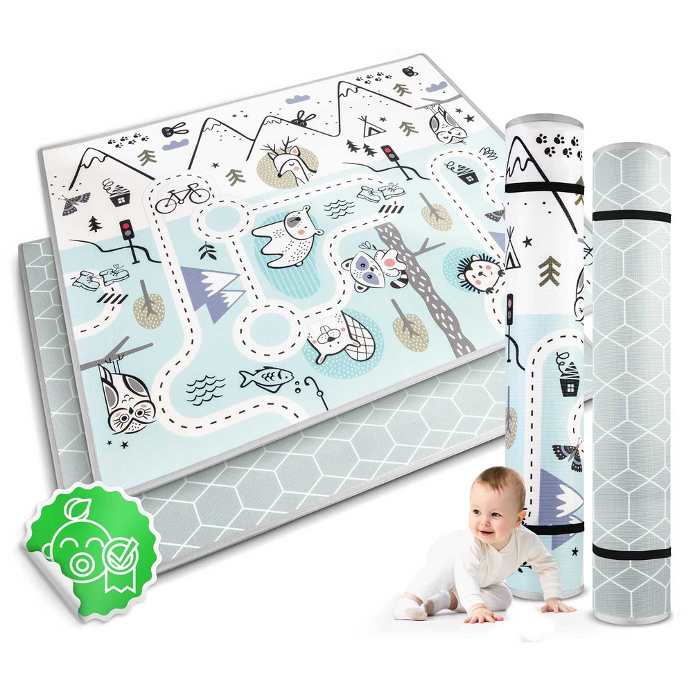 Mata piankowa edukacyjna zwijana 180 x 150 x 1,5 cm