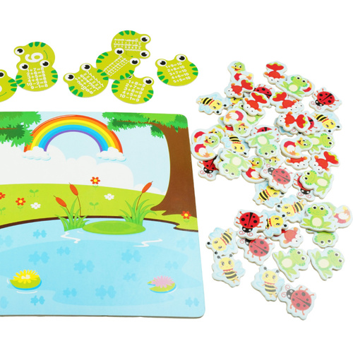 Drewniana kolorowa układanka z łamigówką puzzle magnetyczne -OUTLET