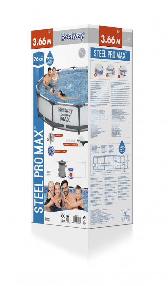 Bestway Basen STELAŻOWY 6,473L 366x76cm 7w1 pompa + filtr 56416