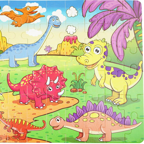 Kolorowa układanka puzzle dla dzieci 40 el. dinozaury