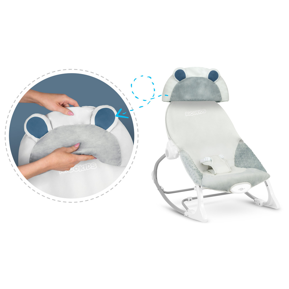 Leżaczek bujaczek z wibracją  - szary