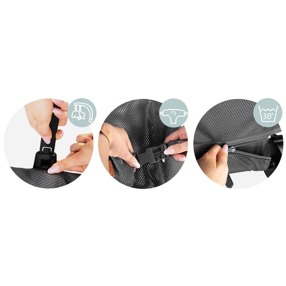 Leżaczek bujaczek z zabawkami - szary