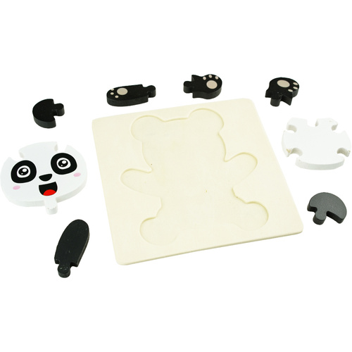 Drewniana kolorowa układanka puzzle Panda