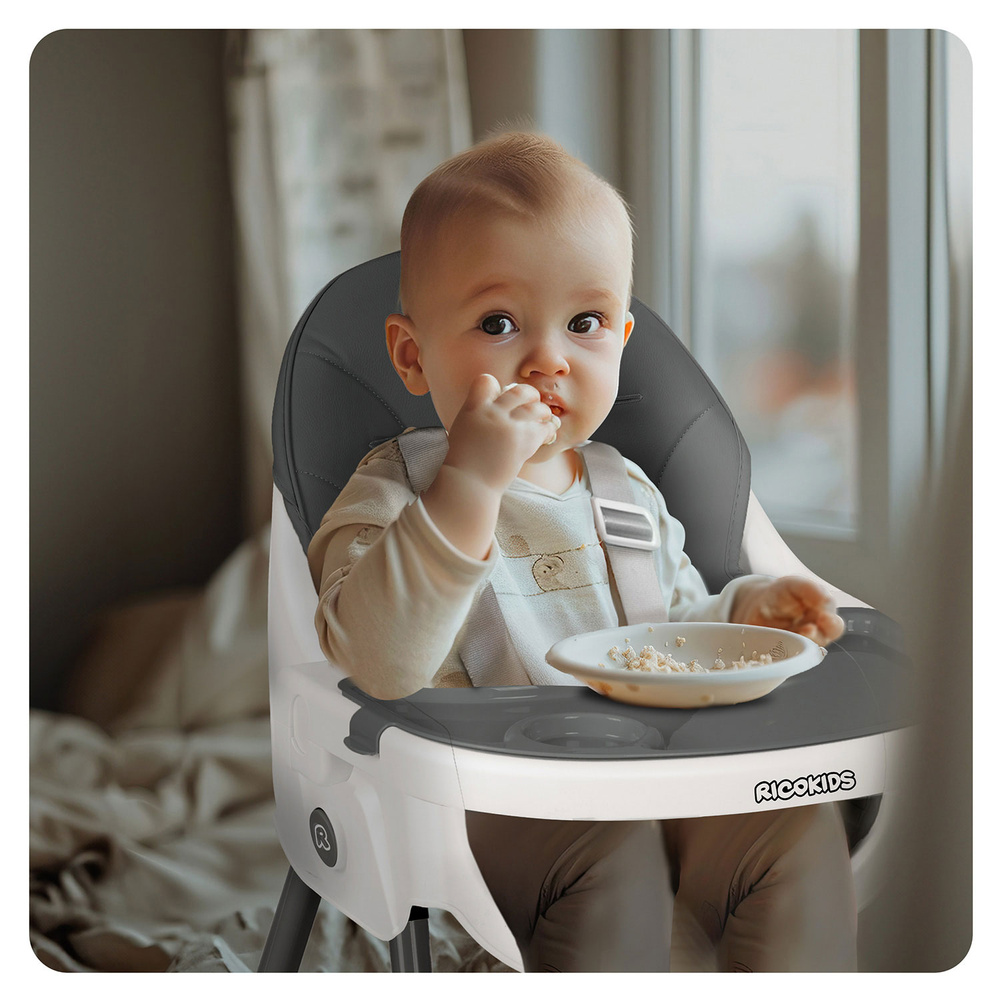 Krzesełko do karmienia Mani szare