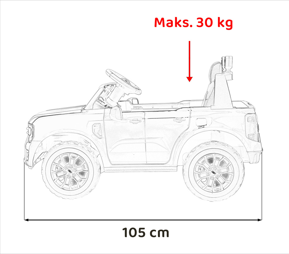 Pojazd Ford Ranger LIFT Żółty