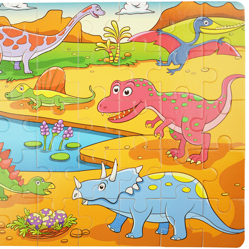 Kolorowa układanka puzzle dla dzieci 40 el. dinozaury