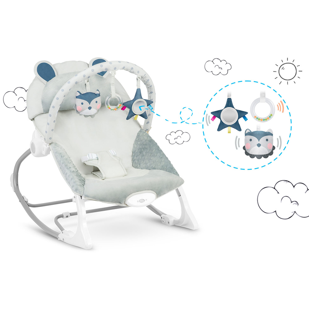 Leżaczek bujaczek z wibracją  - szary