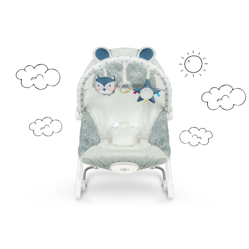 Leżaczek bujaczek z wibracją  - szary