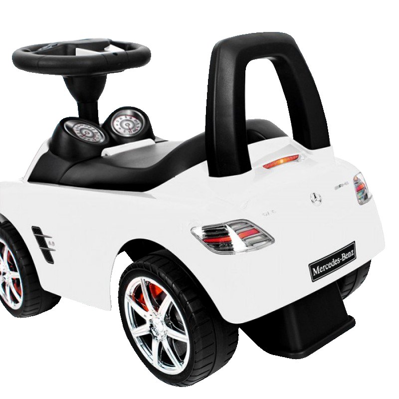 Jeździk 3w1 pchacz auto Samochód dla dzieci Mercedes Biały melodie klakson
