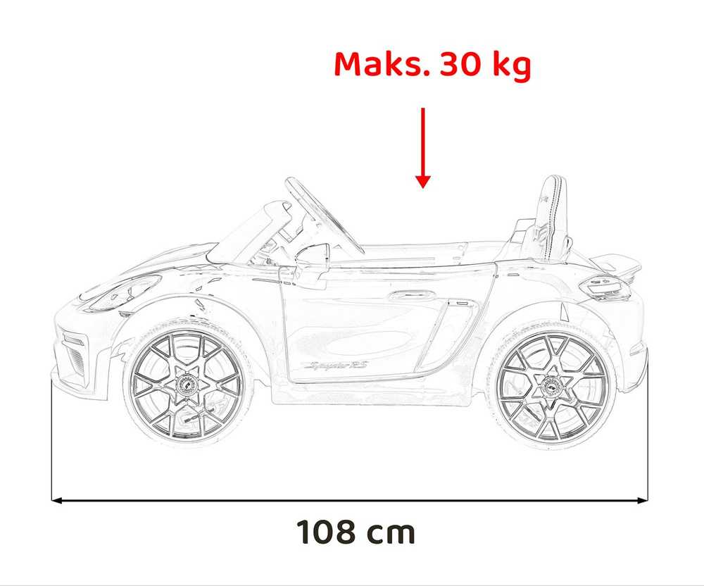 Pojazd Porsche Spyder RS 718 Czerwony