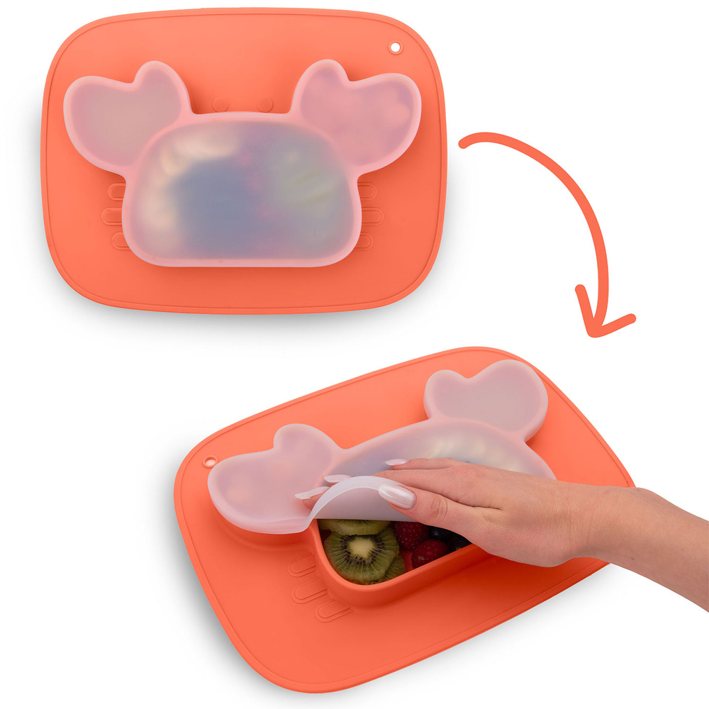 Talerzyk dla dzieci silikonowy do karmienia krab 