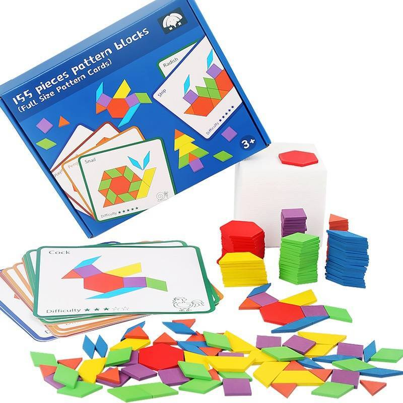 Drewniana układanka edukacyjna Montessori mozaika puzzle kreatywna gra