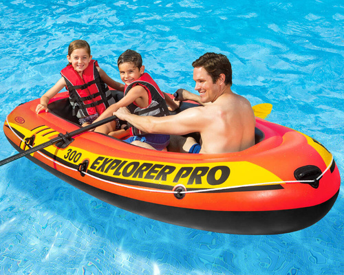 Ponton Explorer PRO 300 Set 244 x 117 x 36 cm wiosła + pompka INTEX 58358