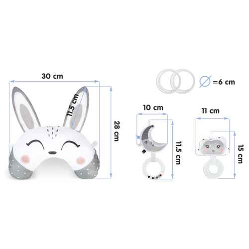 Poduszka z grzechotką i gryzakiem do mat 