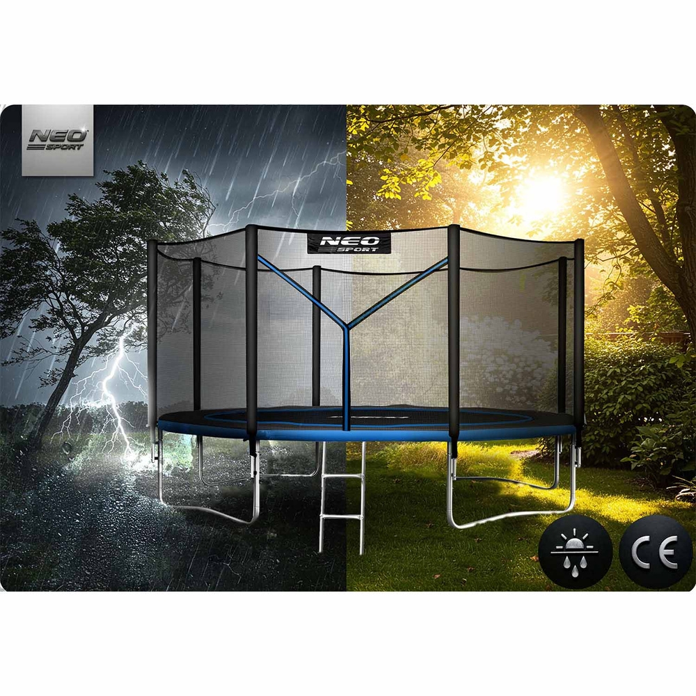 Trampolina ogrodowa 15ft/465cm z siatką zewnętrzną i drabinką Neo-Sport