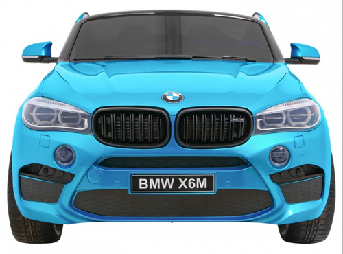 BMW X6M XXL dla 2 dzieci Lakier Niebieski + Pilot + Ekoskóra + Pasy + Wolny Start + MP3 + LED