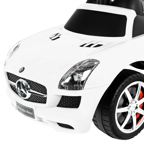 Jeździk 3w1 pchacz auto Samochód dla dzieci Mercedes Biały melodie klakson