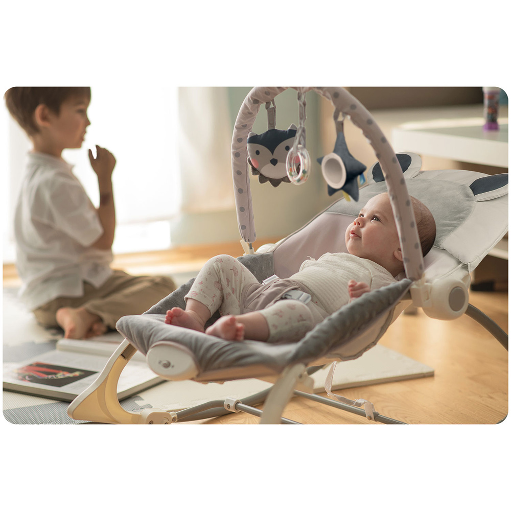 Leżaczek bujaczek z wibracją  - szary