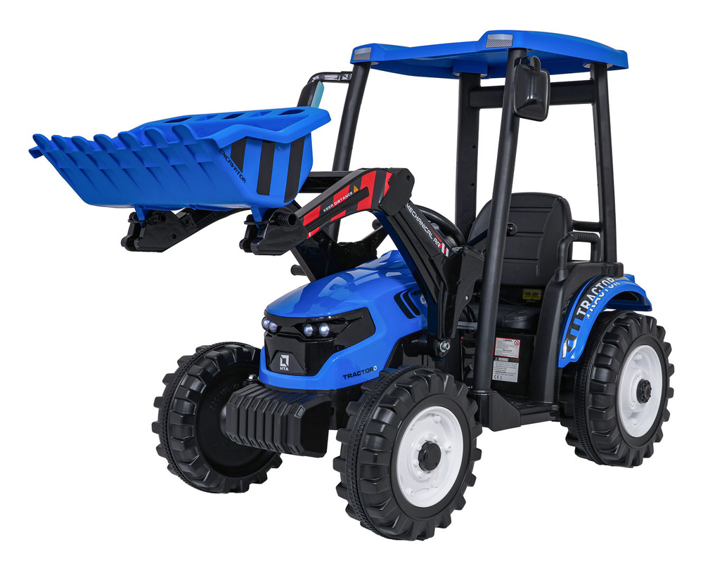 Pojazd MEGA Traktor D68 Z Przyczepką Niebieski